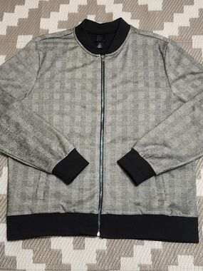H&M Black Bomber Jacket Zip Up